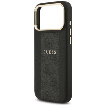 GUESS case for IPHONE 17 Pro Max compatible with MagSafe GUHMP17XPG4SEMCK (PU W / 4G Stripe) black
