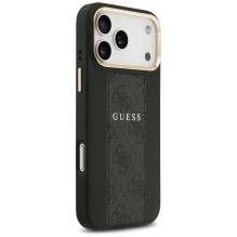 GUESS case for IPHONE 17 Pro Max compatible with MagSafe GUHMP17XPG4SEMCK (PU W / 4G Stripe) black