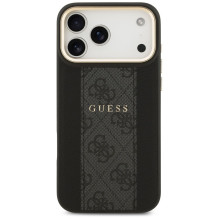 GUESS case for IPHONE 17 Pro Max compatible with MagSafe GUHMP17XPG4SEMCK (PU W / 4G Stripe) black