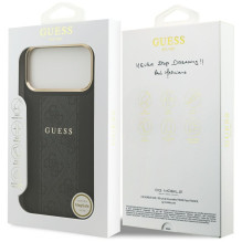 GUESS case for IPHONE 17 Pro Max compatible with MagSafe GUHMP17XPG4SEMCK (PU W / 4G Stripe) black