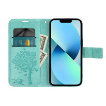 Atverčiamas dėklas, skirtas iPhone 13, Mezzo Book eglutės spalvos, žalias Atverčiamas dėklas, skirtas iPhone 13, Mezzo Book eglutės spalvos, žalias