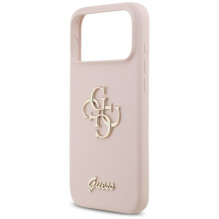 GUESS case for IPHONE 17 Pro Max GUHCP17XSC4GSMP (Silicone W / Big 4G Script) pink