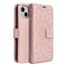 Atverčiamas dėklas, skirtas iPhone 13, Mezzo Book, mandala, rožinis auksas Atverčiamas dėklas, skirtas iPhone 13, Mezzo Book, mandala, rožinis auksas