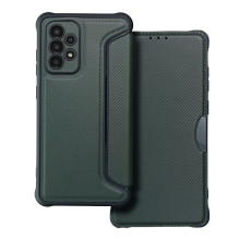 Atverčiamas dėklas, skirtas Samsung A52 5G / A52 LTE (4G) / A52s 5G Razor Book, tamsiai žalias