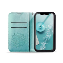 Atverčiamas dėklas, skirtas „Samsung A12 / M12 Mezzo Book“, žalias, mandalų spalvos