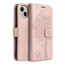 Flip case for iPhone 13 Mezzo Book tree rose gold