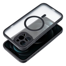 „iPhone 12 PRO MAX“ visiškai matinis „Mag“ dėklas, suderinamas su „MagSafe“, juodas