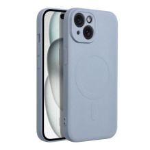 „iPhone 15“ silikoninis dėklas, suderinamas su „MagSafe“ (apsauga nuo kameros), šviesiai mėlynas