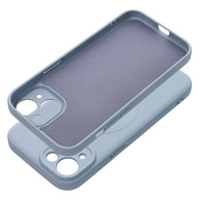 Case for iPhone 15 Silicone Mag Cover compatible with MagSafe (camera protection) light blue