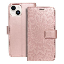 Atverčiamas dėklas, skirtas iPhone 14, Mezzo Book, mandala, rožinis auksas Atverčiamas dėklas, skirtas iPhone 14, Mezzo Book, mandala, rožinis auksas