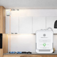 Qoltec 52651 Gamtinių dujų nuotėkio jutiklis, CH4 detektorius, NG, Tuya, Wi-Fi, 85dB signalizacija, LED