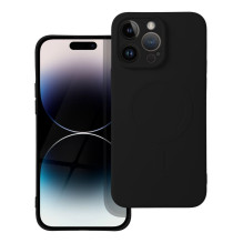 Case for iPhone 14 PRO MAX Silicone Mag Cover compatible with MagSafe (camera protection) black
