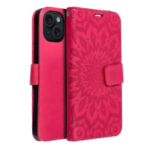 Flip case for iPhone 15 Mezzo Book mandala magenta