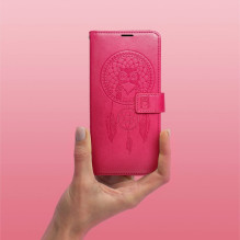 Atverčiamas dėklas, skirtas Samsung A12 / M12 Mezzo Book, sapnų gaudyklė, rausvai raudona Atverčiamas dėklas, skirtas Samsung A12 / M12 Mezzo Book, sapnų gaudyklė, rausvai raudona