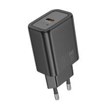 Telefono įkroviklis Hoco USB C QC PD 30W N62 juodas Telefono įkroviklis Hoco USB C QC PD 30W N62 juodas