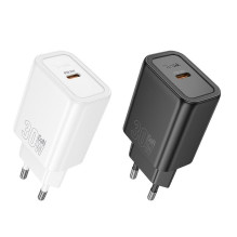 Telefono įkroviklis Hoco USB C QC PD 30W N62 juodas Telefono įkroviklis Hoco USB C QC PD 30W N62 juodas