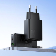 Telefono įkroviklis Hoco USB A + USB C QC3.0 PD AFC 3A 30W N71 juodas Telefono įkroviklis Hoco USB A + USB C QC3.0 PD AFC 3A 30W N71 juodas