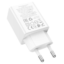Telefono įkroviklis Hoco USB A + USB C QC3.0 PD AFC 3A 30W N71 baltas Telefono įkroviklis Hoco USB A + USB C QC3.0 PD AFC 3A 30W N71 baltas