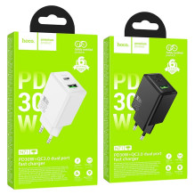 Telefono įkroviklis Hoco USB A + USB C QC3.0 PD AFC 3A 30W N71 baltas Telefono įkroviklis Hoco USB A + USB C QC3.0 PD AFC 3A 30W N71 baltas