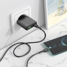 Phone charger Hoco Slim USB A + USB C QC3.0 PD 3A 20W N38 black Phone charger Hoco Slim USB A + USB C QC3.0 PD 3A 20W N38 black