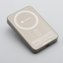 Powerbank compatible with MagSafe Forcell F-Energy SuperSlim F10K8 QC4.0 PD3.0 15W 10000 mAh titanium desert