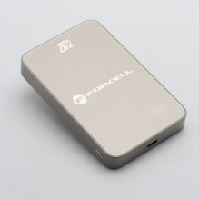 Powerbank compatible with MagSafe Forcell F-Energy SuperSlim F10K8 QC4.0 PD3.0 15W 10000 mAh titanium desert