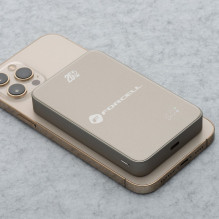 Išorinė baterija, suderinama su „MagSafe Forcell F-Energy SuperSlim F10K8 QC4.0 PD3.0 15W 10000 mAh“, titano dykumos spa Išorinė baterija, suderinama su „MagSafe Forcell F-Energy SuperSlim F10K8 QC4.0 PD3.0 15W 10000 mAh“, titano dykumos spa