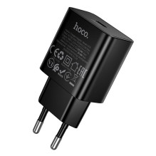 Telefono įkroviklis Hoco USB C QC PD 25W N76 juodas Telefono įkroviklis Hoco USB C QC PD 25W N76 juodas
