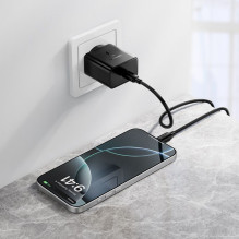 Telefono įkroviklis Hoco USB C QC PD 45W N77 juodas Telefono įkroviklis Hoco USB C QC PD 45W N77 juodas