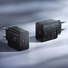 Telefono įkroviklis Hoco USB C QC PD 45W N77 juodas Telefono įkroviklis Hoco USB C QC PD 45W N77 juodas