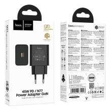 Phone charger Hoco USB C QC PD 45W N77 black Phone charger Hoco USB C QC PD 45W N77 black