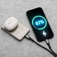 Powerbank compatible with MagSafe Forcell F-Energy SuperSlim F10K8 QC4.0 PD3.0 15W 10000 mAh titanium desert