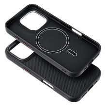 „iPhone 14 Carbon Elite Mag Cover“ dėklas, suderinamas su „MagSafe“, juodas „iPhone 14 Carbon Elite Mag Cover“ dėklas, suderinamas su „MagSafe“, juodas