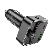 Automobilinis įkroviklis Hoco QC3.0 PD 30W su FM siųstuvu E81, juodas Automobilinis įkroviklis Hoco QC3.0 PD 30W su FM siųstuvu E81, juodas