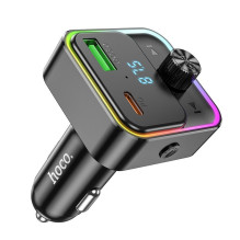 Automobilinis įkroviklis Hoco QC3.0 PD 30W su FM siųstuvu E81, juodas Automobilinis įkroviklis Hoco QC3.0 PD 30W su FM siųstuvu E81, juodas