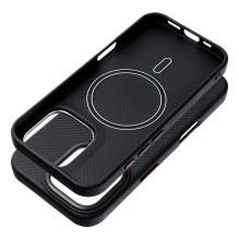 „iPhone 15 Carbon Elite Mag Cover“ dėklas, suderinamas su „MagSafe“, juodas „iPhone 15 Carbon Elite Mag Cover“ dėklas, suderinamas su „MagSafe“, juodas