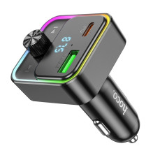 Automobilinis įkroviklis Hoco QC3.0 PD 30W su FM siųstuvu E81, juodas Automobilinis įkroviklis Hoco QC3.0 PD 30W su FM siųstuvu E81, juodas
