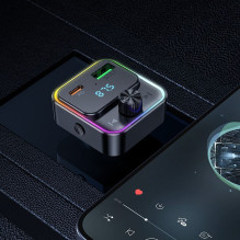 Automobilinis įkroviklis Hoco QC3.0 PD 30W su FM siųstuvu E81, juodas Automobilinis įkroviklis Hoco QC3.0 PD 30W su FM siųstuvu E81, juodas