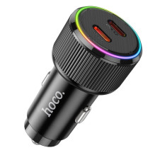 Automobilinis įkroviklis Hoco 2 x USB C QC PD 50W NZ14B juodas Automobilinis įkroviklis Hoco 2 x USB C QC PD 50W NZ14B juodas