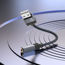 Adapteris AUX USB A (vyras) - Jack 3,5 mm (lizdas) Hoco UPA32D juodas