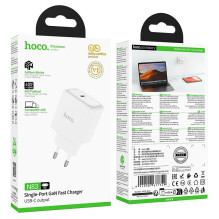 Telefono GaN įkroviklis Hoco USB C PD AVS 40W max 60W N83 baltas Telefono GaN įkroviklis Hoco USB C PD AVS 40W max 60W N83 baltas