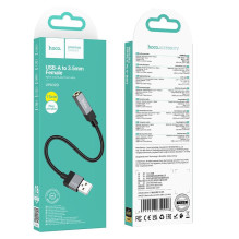Adapter AUX USB A (male) to Jack 3,5 mm (female) Hoco UPA32D black Adapter AUX USB A (male) to Jack 3,5 mm (female) Hoco UPA32D black