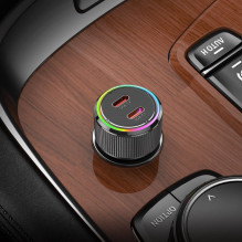 Automobilinis įkroviklis Hoco 2 x USB C QC PD 50W NZ14B juodas Automobilinis įkroviklis Hoco 2 x USB C QC PD 50W NZ14B juodas