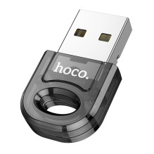 Adapteris USB A Bluetooth Hoco UA28 skaidrus juodas Adapteris USB A Bluetooth Hoco UA28 skaidrus juodas