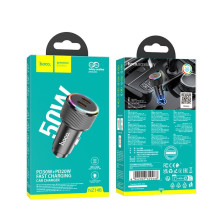 Car charger Hoco 2 x USB C QC PD 50W NZ14B black Car charger Hoco 2 x USB C QC PD 50W NZ14B black