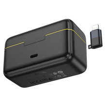 Wireless lavalier microphone Lightning / USB C Hoco 2 pcs L17 black Wireless lavalier microphone Lightning / USB C Hoco 2 pcs L17 black