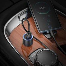 Automobilinis įkroviklis Hoco USB A + USB C PD QC3.0 48W Z60 juodas Automobilinis įkroviklis Hoco USB A + USB C PD QC3.0 48W Z60 juodas