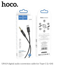 Kabelis AUX lizdas 3,5 mm į USB C Hoco 1 m UPA19 juodas Kabelis AUX lizdas 3,5 mm į USB C Hoco 1 m UPA19 juodas