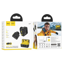 Belaidis prisegamas mikrofonas „Lightning“ / USB C „Hoco“ 2 vnt. L17 juodas Belaidis prisegamas mikrofonas „Lightning“ / USB C „Hoco“ 2 vnt. L17 juodas