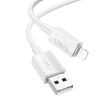 USB A tipo į „Lightning“ tipo laidas Hoco 2,4A, 1 m, X107, baltas